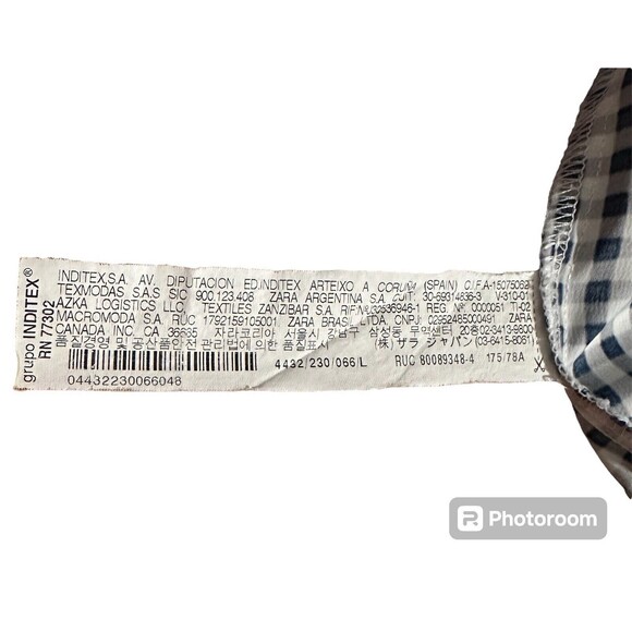 Zara Trafaluc Navy White Gingham Checkered Wideleg Cropped Pant Size Small - Picture 5 of 5